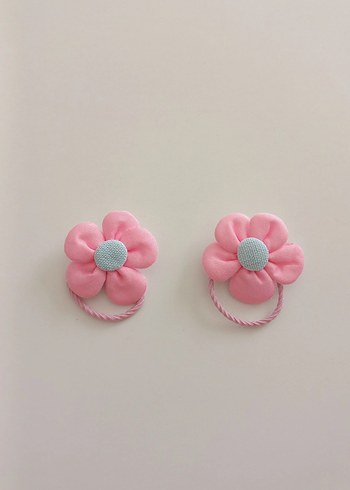 Renkli Çiçek Desenli Elastik Saç Tokaları - Görsel 7