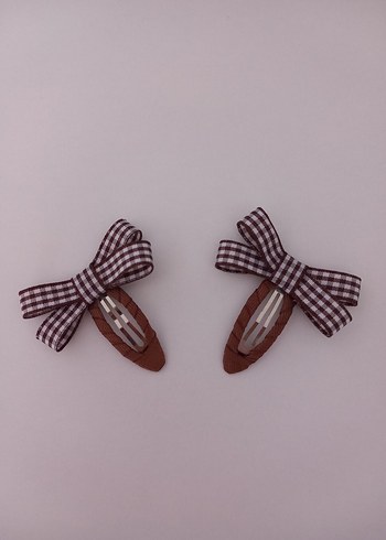 Ekose Fiyonk Saç Tokası - Görsel 2