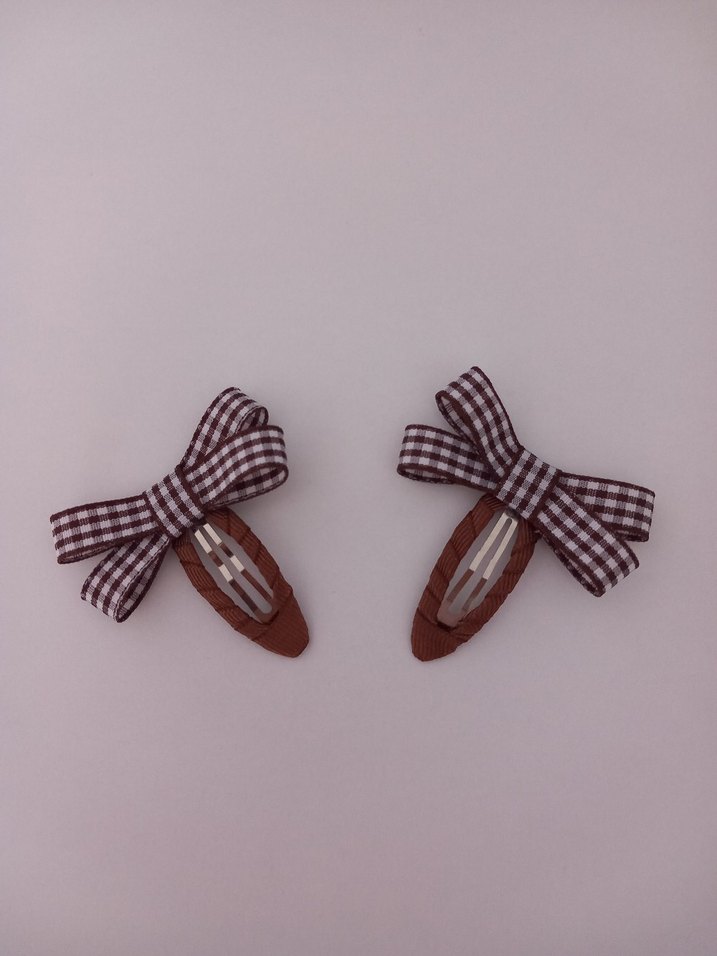 Ekose Fiyonk Saç Tokası - Görsel 2