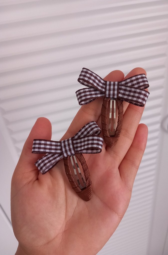 Ekose Fiyonk Saç Tokası - Görsel 3