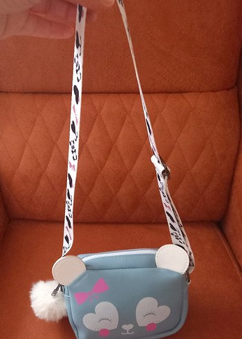 Mavi Baskılı Fermuarlı Kız Çanta - Görsel 2