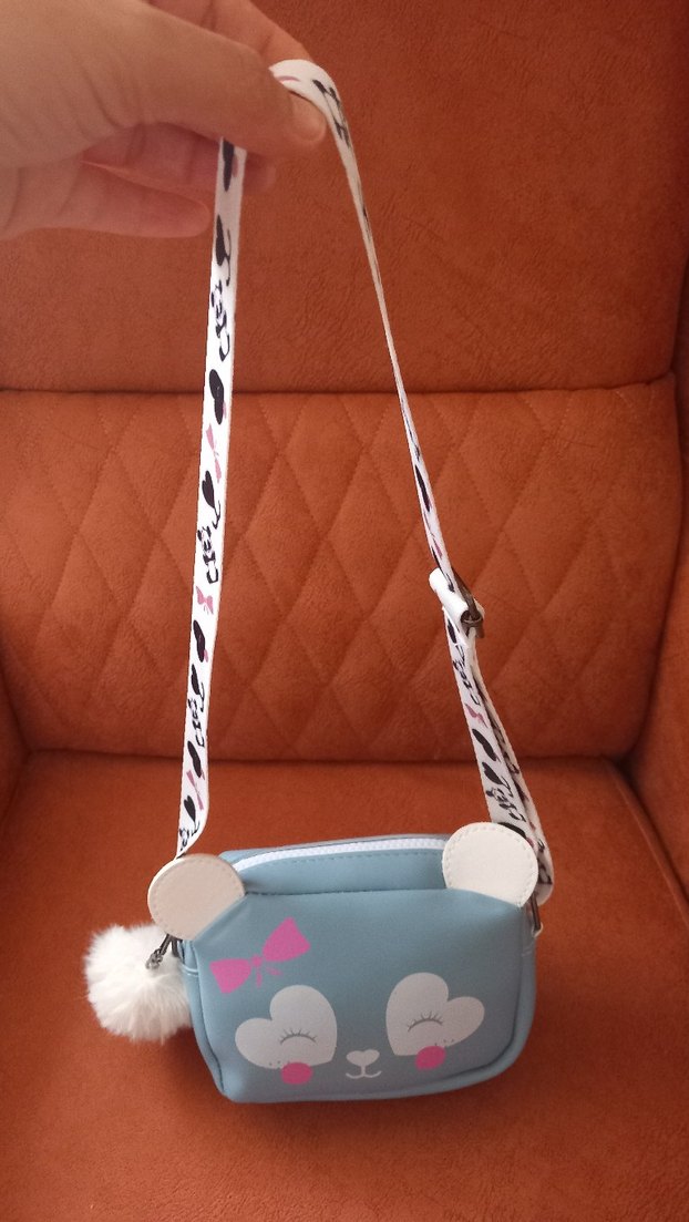 Mavi Baskılı Fermuarlı Kız Çanta - Görsel 2