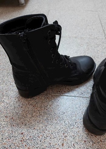 Siyah Deri Goth Punk Botlar - Görsel 6