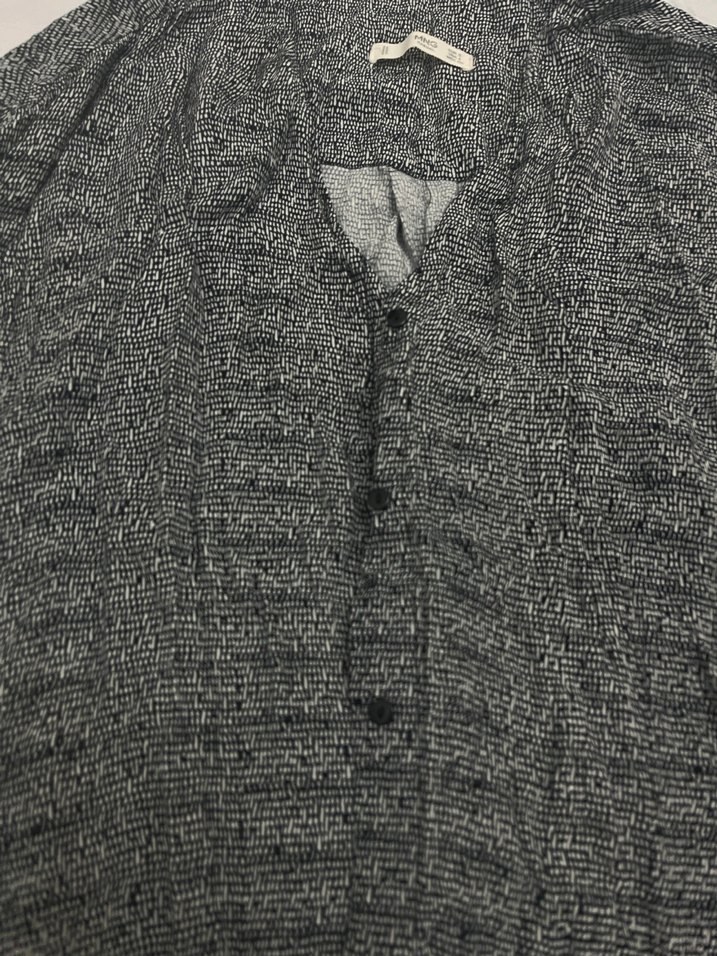 Mango Bol Kesim Desenli Düğmeli Gömlek Elbise - Görsel 5