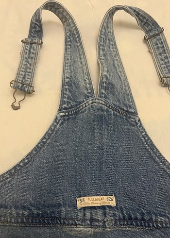 Pull&Bear Kadın Kot Askılı Şort Tulum - Görsel 3