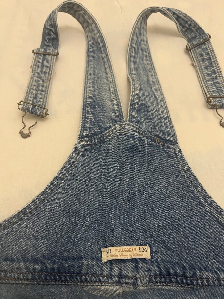 Pull&Bear Kadın Kot Askılı Şort Tulum - Görsel 3