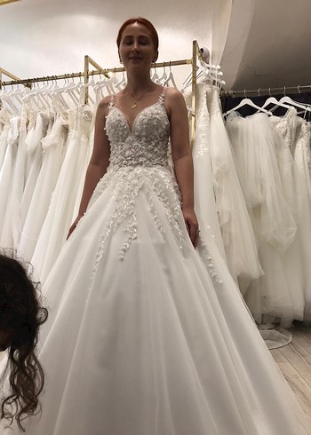 Straplez Işlemeli A-Line Gelinlik - Görsel 6