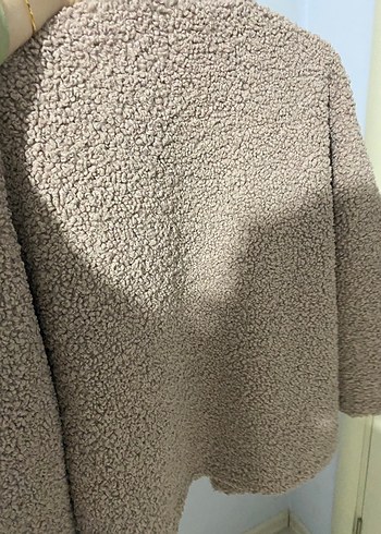 Bej Peluş Kadın Midi Ceket - Görsel 8