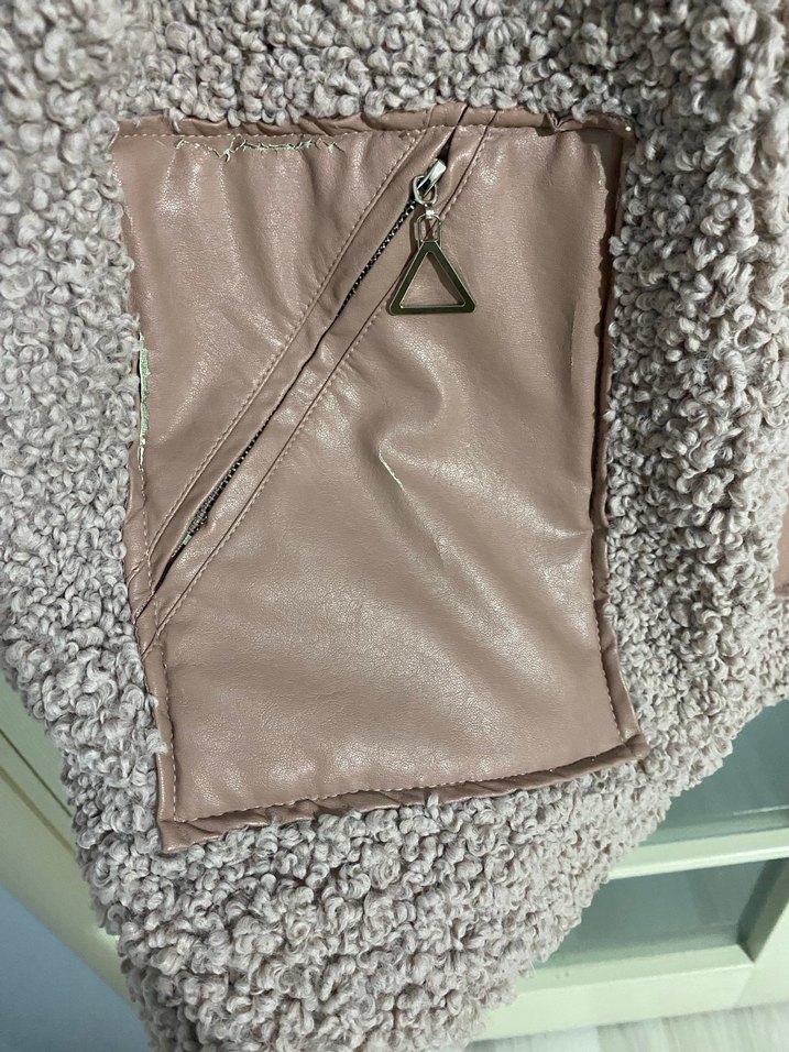 Bej Peluş Kadın Midi Ceket - Görsel 2