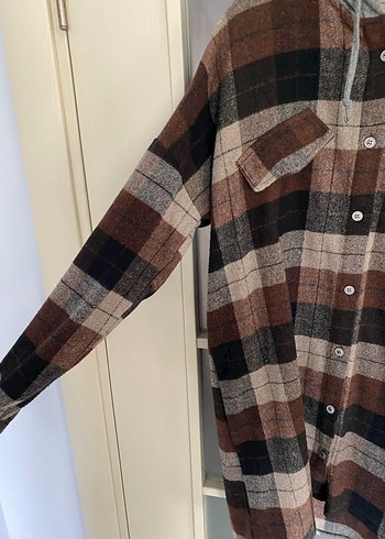 Düğmeli Uzun Kollu Ekose Kadın Gömlek - Görsel 2