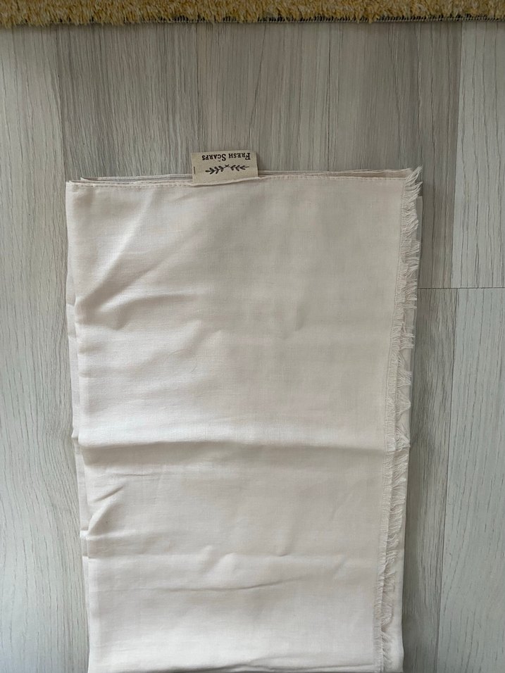 Beyaz pamuk vual fresh scrafs - Görsel 2