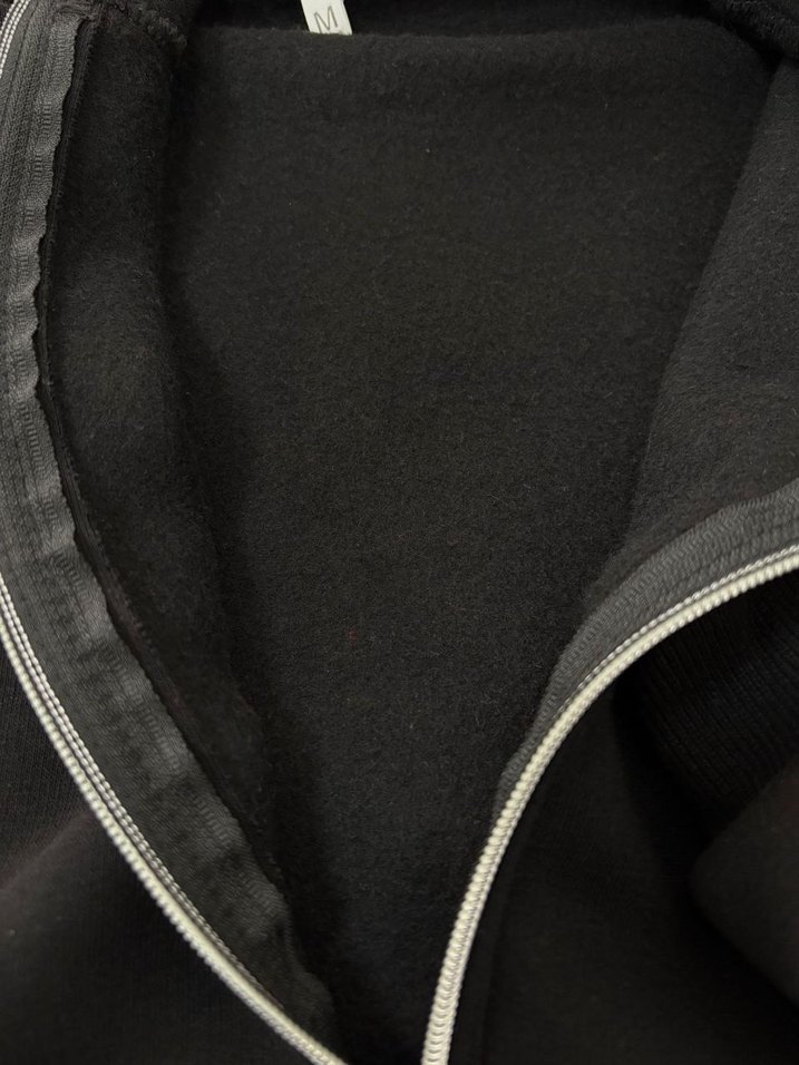 Erkek Siyah Kapüşonlu Fermuarlı Sweatshirt - Görsel 2