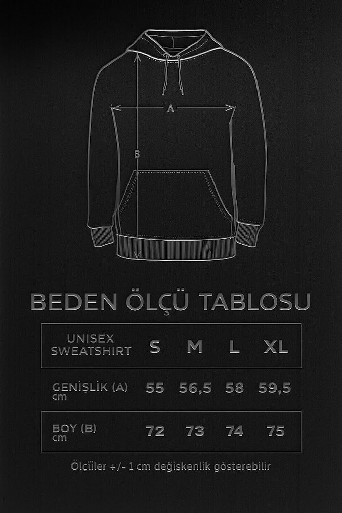 Kapüşonlu Baskılı Unisex Sweatshirt - Görsel 5