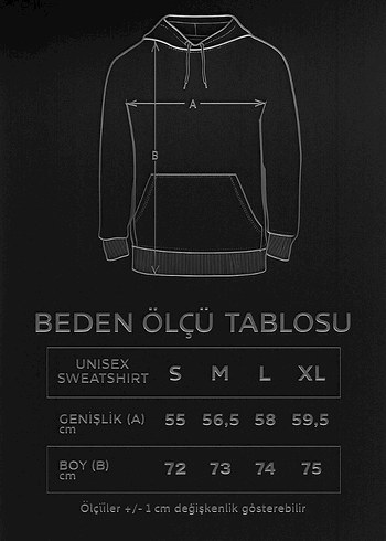 Siyah Kapüşonlu Unisex Sweatshirt - Görsel 5