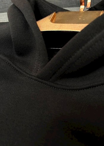 Siyah Kapüşonlu Unisex Sweatshirt - Görsel 3