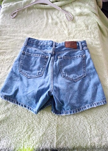 Kadın Gri Kot Mini Şort - Görsel 2