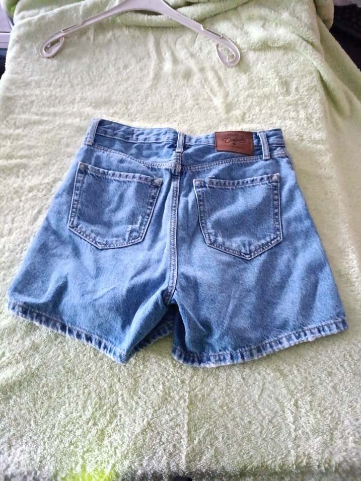 Kadın Gri Kot Mini Şort - Görsel 2