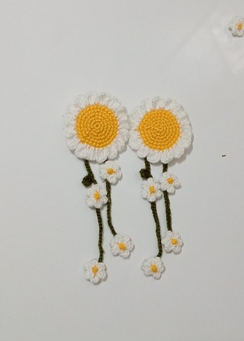 Dantel Çiçek Detaylı Bohem şelale saç tokası el örgüsü - Görsel 2