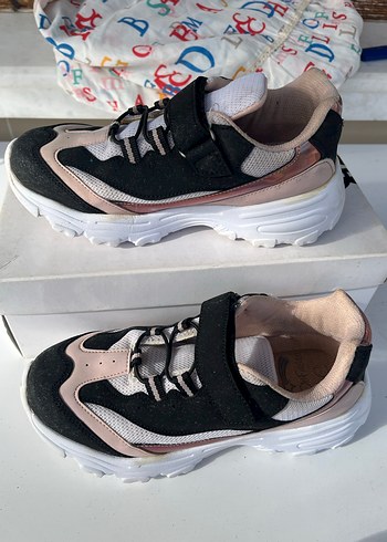 Kız Çocuk Siyah Pembe Beyaz Spor Ayakkabı Defacto - Görsel 3