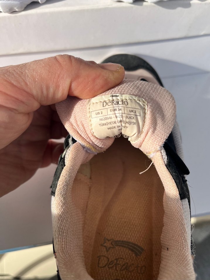 Kız Çocuk Siyah Pembe Beyaz Spor Ayakkabı Defacto - Görsel 5