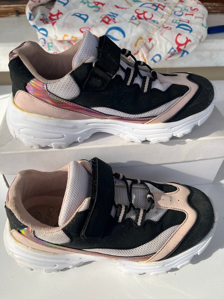 Kız Çocuk Siyah Pembe Beyaz Spor Ayakkabı Defacto - Görsel 4