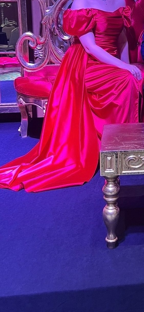 Kırmızı Vintage Uzun Abiye Elbise - Görsel 5