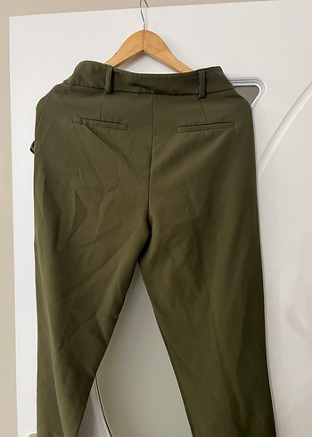 Kadın Haki Kumaş Pantolon, Kemerli - Görsel 3