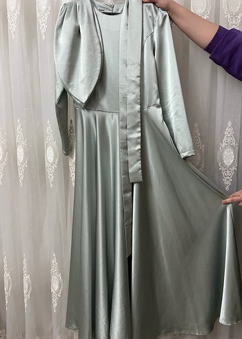 Yeşil Uzun Kadın Elbise - Görsel 3