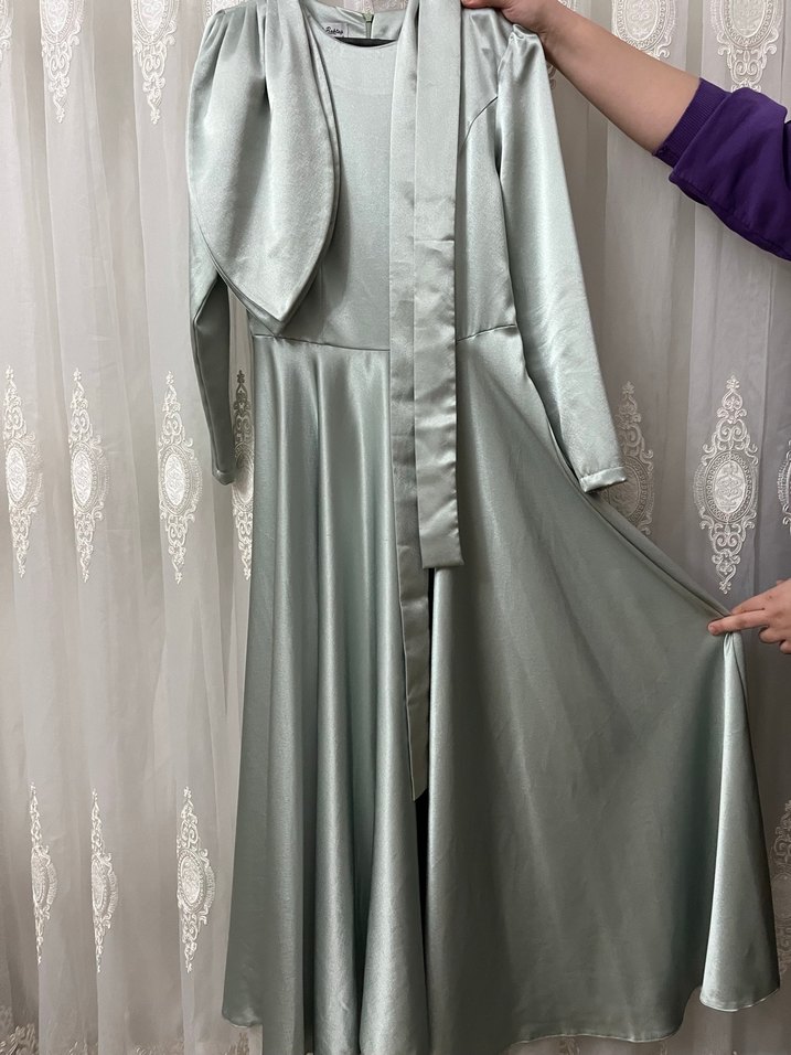 Yeşil Uzun Kadın Elbise - Görsel 3