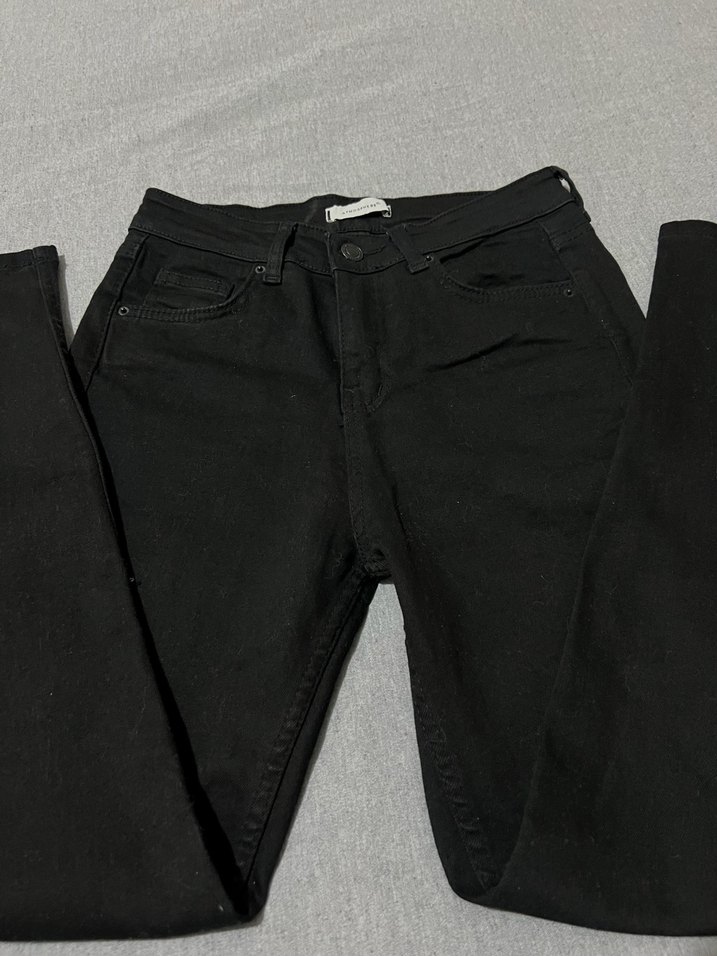 Siyah Yüksek Bel Likralı Skinny Jean Pantolon - Görsel 2