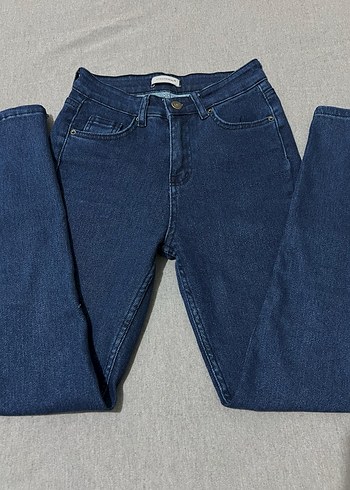 Lacivert Yüksek Bel Likralı Skinny Jean Pantolon - Görsel 2