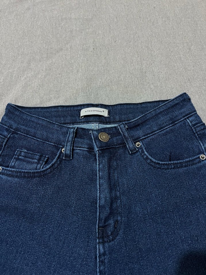 Lacivert Yüksek Bel Likralı Skinny Jean Pantolon - Görsel 4