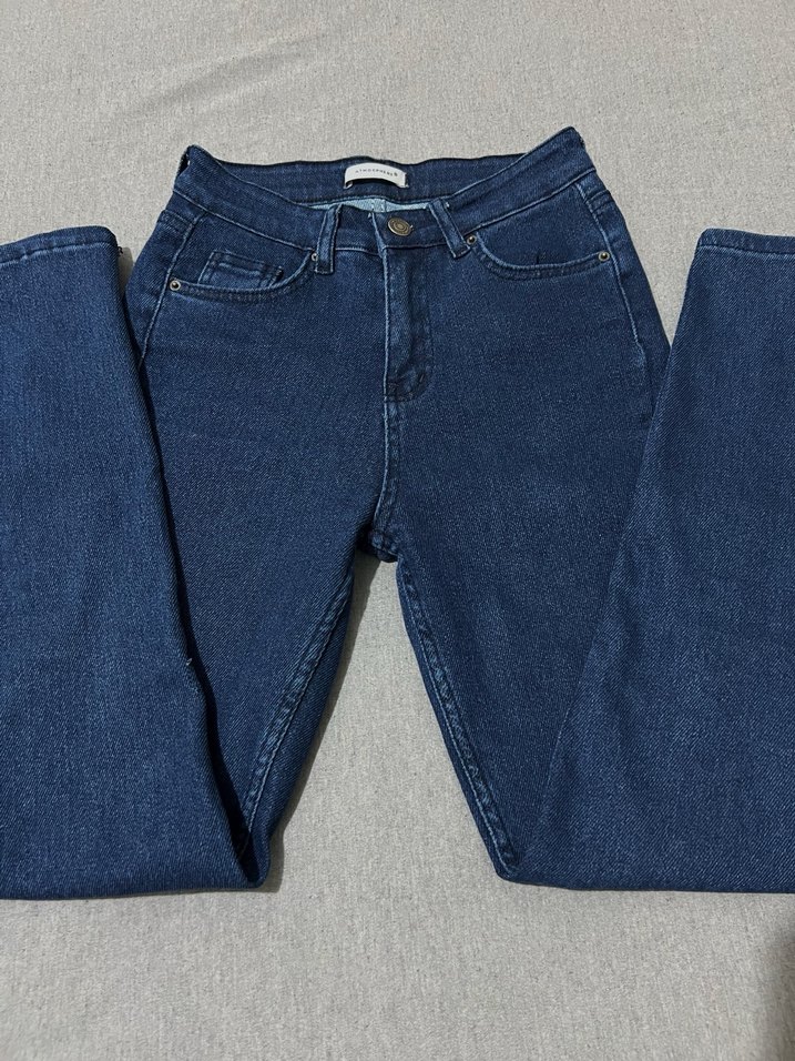 Lacivert Yüksek Bel Likralı Skinny Jean Pantolon - Görsel 2