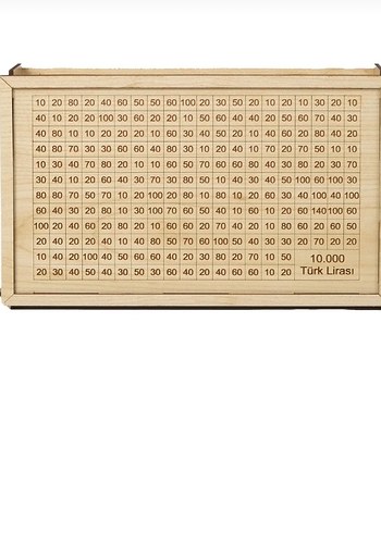 Bej Ahşap Sayı Tablosu Puzzle kumbara