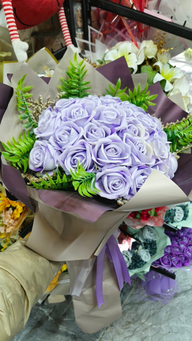 Mor Dantel Detaylı Bohem Gelin Buketi - Görsel 2