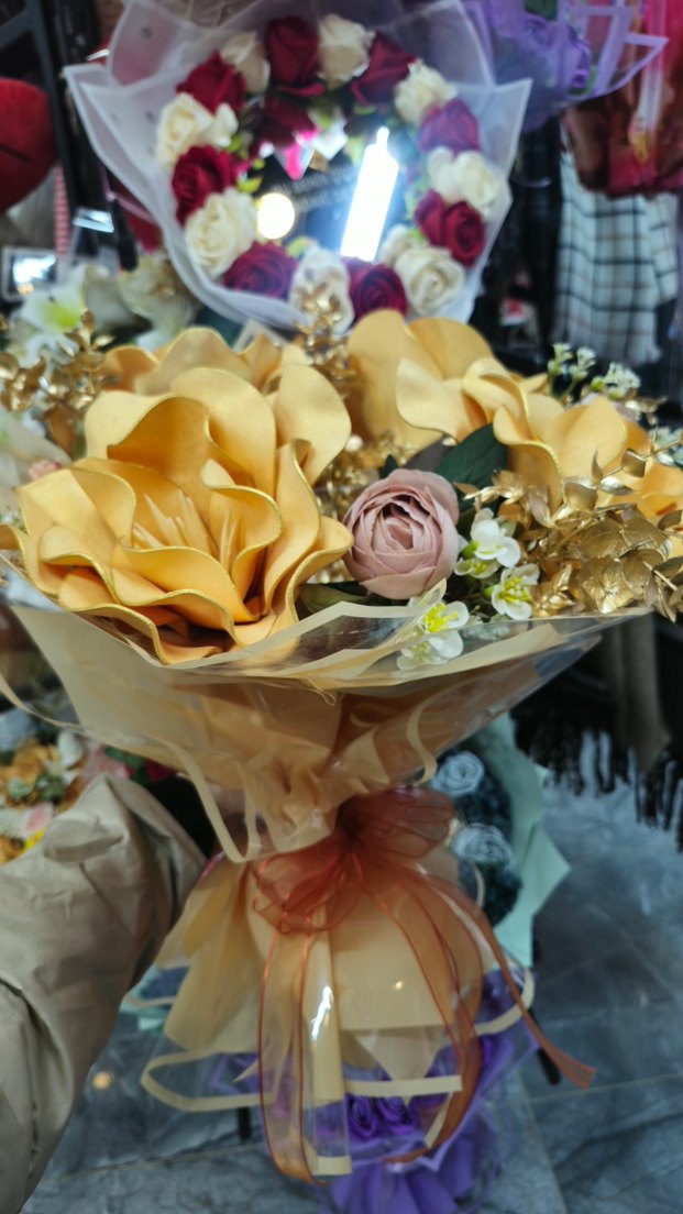 Sarı Fırfırlı Bohem Gelin Buketi - Görsel 2