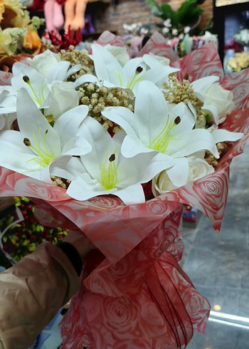 Sarı Renkli Bohem Fırfırlı Gelin Buketi - Görsel 4