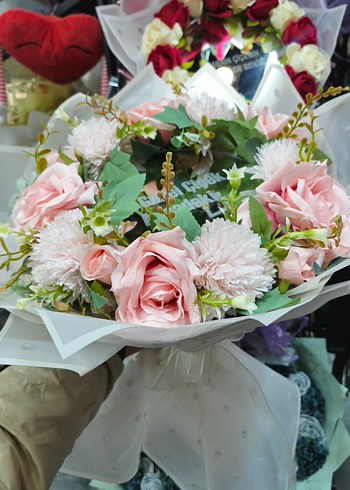 Dantel Detaylı Pembe Bohem Gelin Çiçeği - Görsel 2