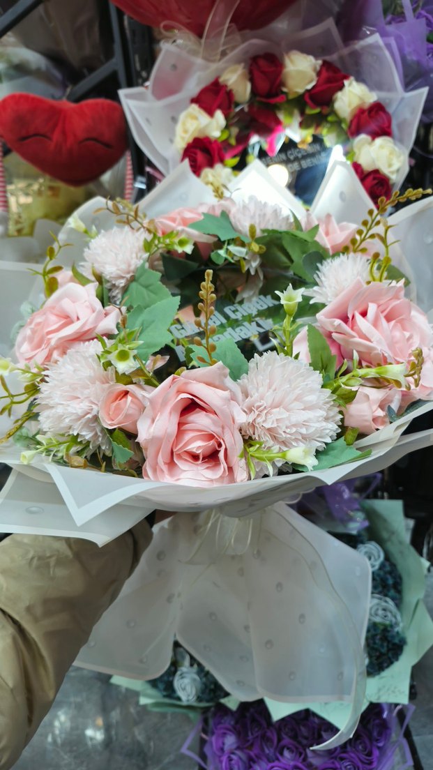 Dantel Detaylı Pembe Bohem Gelin Çiçeği - Görsel 2