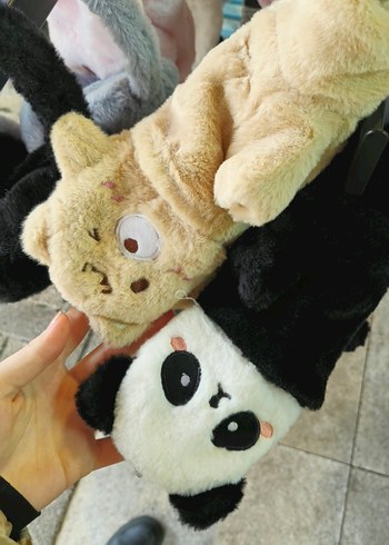 Gri Peluş Oyuncak Ayıcık eldivenler - Görsel 2