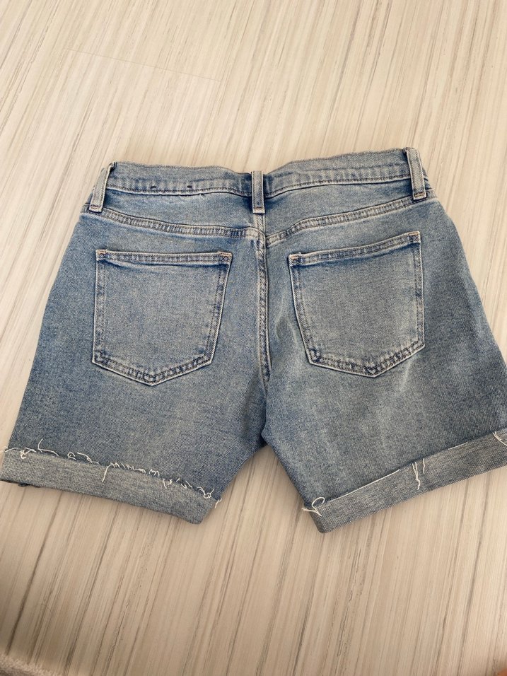 Açık Mavi Kadın Mini Denim Şort - Görsel 2