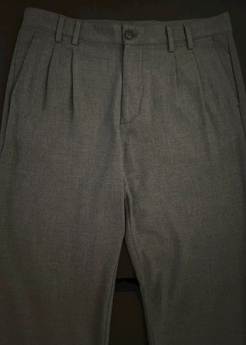 Gri Regular Fit Kemerli Erkek Pantolon - Görsel 3