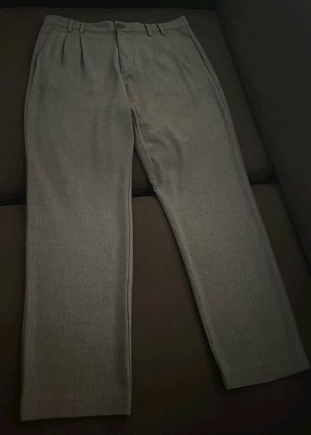 Gri Regular Fit Kemerli Erkek Pantolon - Görsel 2