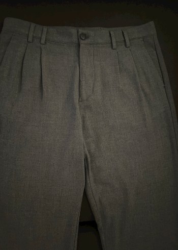 Gri Regular Fit Kemerli Erkek Pantolon - Görsel 4