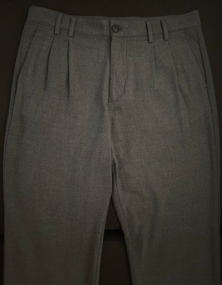 Gri Regular Fit Kemerli Erkek Pantolon - Görsel 3