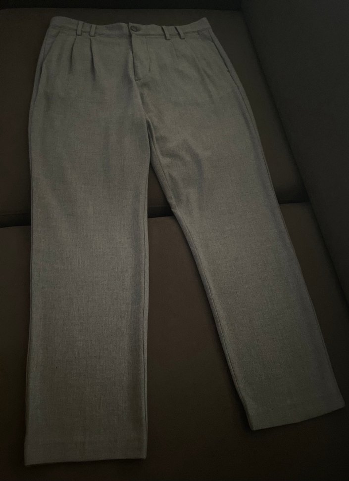 Gri Regular Fit Kemerli Erkek Pantolon - Görsel 2