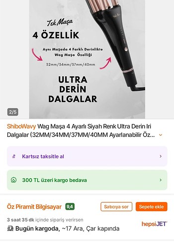 ShiboWavy Wag 4 Ayarlı Siyah Saç Dalgalandırıcı - Görsel 2