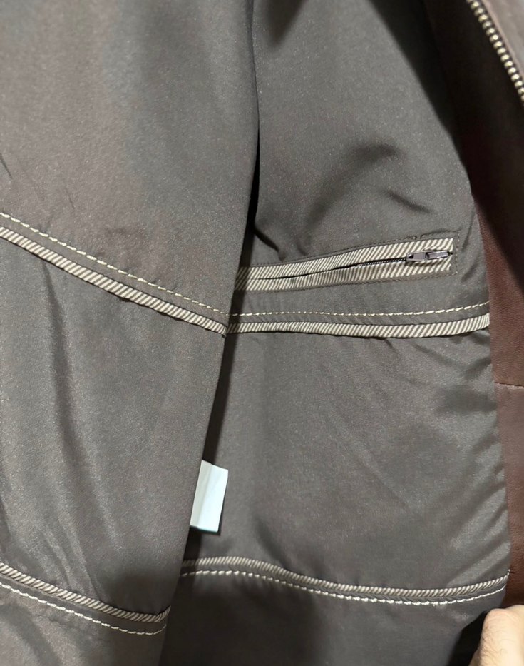 Kahverengi Kadın Deri Biker Ceket - Görsel 2