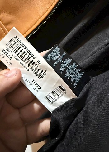 Bej Kadın Deri Biker Ceket Kemerli - Görsel 5