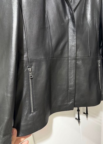 Siyah Deri Biker Ceket - Görsel 2